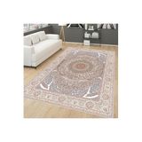 Rovigo Dijital Baskı Yıkanabilir Kaymaz Taban Salon Halısı Rvg0139-sd422, Bej, 160 x 300