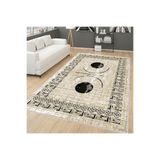Rovigo Dijital Baskı Yıkanabilir Kaymaz Taban Salon Halısı Rvg0144-sd1068, Bej, 120 x 180