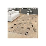 Rovigo Dijital Baskı Yıkanabilir Kaymaz Taban Salon Halısı Rvg0145-sd1153, Bej, 120 x 180