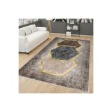 Rovigo Dijital Baskı Yıkanabilir Kaymaz Taban Salon Halısı Rvg0167-sm28, Kahverengi, 120 x 180