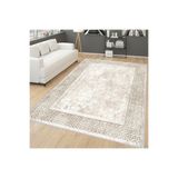 Rovigo Dijital Baskı Yıkanabilir Kaymaz Taban Salon Halısı Rvg0171-sd704, Krem Rengi, 160 x 300