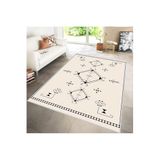 Rovigo Dijital Baskı Yıkanabilir Kaymaz Taban Salon Halısı Rvg0172-sd720, Krem Rengi, 180 x 300