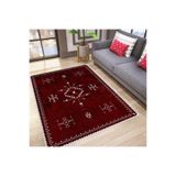 Rovigo Dijital Baskı Yıkanabilir Kaymaz Taban Salon Halısı Rvg0187-sd962, Bordo, 120 x 180