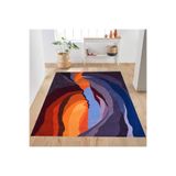 Rovigo Dijital Baskı Yıkanabilir Kaymaz Taban Salon Halısı Rvg0218, Mor, 180 x 250