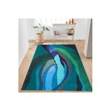 Rovigo Dijital Baskı Yıkanabilir Kaymaz Taban Salon Halısı Rvg0225, Yeşil, 120 x 180