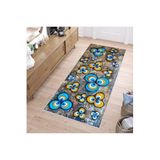 Rovigo Dijital Baskı Yıkanabilir Kaymaz Taban Salon Halısı Rvg0248, Mavi, 160 x 300