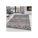 Rovigo Dijital Baskı Yıkanabilir Kaymaz Taban Salon Halısı Rvg0284-sm25, Gri, 180 x 300