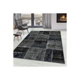Rovigo Dijital Baskı Yıkanabilir Kaymaz Taban Salon Halısı Rvg0285-ht922, Siyah, 120 x 180