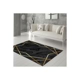 Rovigo Dijital Baskı Yıkanabilir Kaymaz Taban Salon Halısı Rvg0286-ht1098, Siyah, 160 x 300