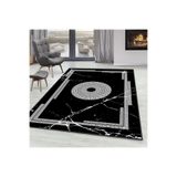 Rovigo Dijital Baskı Yıkanabilir Kaymaz Taban Salon Halısı Rvg0291-sd594, Siyah, 120 x 180