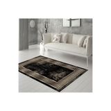 Rovigo Dijital Baskı Yıkanabilir Kaymaz Taban Salon Halısı Rvg0294-sd869, Siyah, 180 x 300