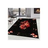 Rovigo Dijital Baskı Yıkanabilir Kaymaz Taban Salon Halısı Rvg0298-sd1148, Siyah, 160 x 120