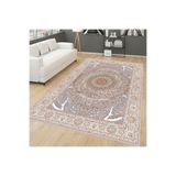 Rovigo Dijital Baskı Yıkanabilir Kaymaz Taban Salon Halısı Rvg0299-sd422, Bej, 160 x 120