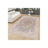 Rovigo Dijital Baskı Yıkanabilir Kaymaz Taban Salon Halısı Rvg0299-sd422, Bej, 180 x 250