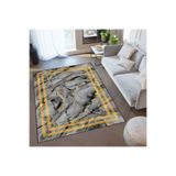 Rovigo Dijital Baskı Yıkanabilir Kaymaz Taban Salon Halısı Rvg0310-sd004, Gri, 180 x 250