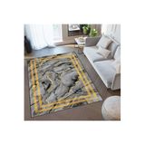 Rovigo Dijital Baskı Yıkanabilir Kaymaz Taban Salon Halısı Rvg0310-sd004, Gri, 180 x 300