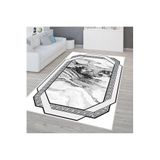 Rovigo Dijital Baskı Yıkanabilir Kaymaz Taban Salon Halısı Rvg0315-sd341, Beyaz, 160 x 300