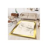 Rovigo Dijital Baskı Yıkanabilir Kaymaz Taban Salon Halısı Rvg0317-sd493, Bej, 120 x 180