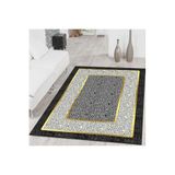 Rovigo Dijital Baskı Yıkanabilir Kaymaz Taban Salon Halısı Rvg0321-sd1073, Siyah, 180 x 250