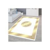 Rovigo Dijital Baskı Yıkanabilir Kaymaz Taban Salon Halısı Rvg0327-sm46, Beyaz, 180 x 300