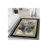 Rovigo Dijital Baskı Yıkanabilir Kaymaz Taban Salon Halısı Rvg0328-ht1110, Siyah, 120 x 180