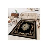 Rovigo Dijital Baskı Yıkanabilir Kaymaz Taban Salon Halısı Rvg0329, Siyah, 160 x 230