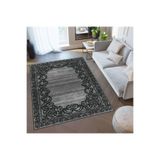 Rovigo Dijital Baskı Yıkanabilir Kaymaz Taban Salon Halısı Rvg0330, Siyah, 80 x 150
