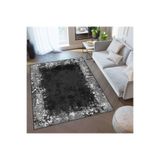 Rovigo Dijital Baskı Yıkanabilir Kaymaz Taban Salon Halısı Rvg0333, Siyah, 120 x 180