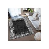 Rovigo Dijital Baskı Yıkanabilir Kaymaz Taban Salon Halısı Rvg0333, Siyah, 160 x 120