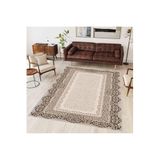 Rovigo Dijital Baskı Yıkanabilir Kaymaz Taban Salon Halısı Rvg0337, Kahverengi, 100 x 150