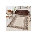 Rovigo Dijital Baskı Yıkanabilir Kaymaz Taban Salon Halısı Rvg0337, Kahverengi, 120 x 180