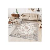 Rovigo Dijital Baskı Yıkanabilir Kaymaz Taban Salon Halısı Rvg0345, Bej, 80 x 200