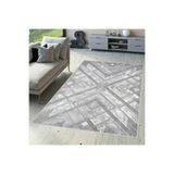 Rovigo Dijital Baskı Yıkanabilir Kaymaz Taban Salon Halısı Rvg0347, Gri, 120 x 180