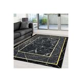 Rovigo Dijital Baskı Yıkanabilir Kaymaz Taban Salon Halısı Rvg0359, Siyah, 120 x 180