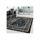Rovigo Dijital Baskı Yıkanabilir Kaymaz Taban Salon Halısı Rvg0359, Siyah, 80 x 200