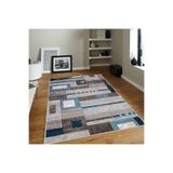 Rovigo Dijital Baskı Yıkanabilir Kaymaz Taban Salon Halısı Rvg0362, Mavi, 120 x 180