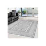 Rovigo Dijital Baskı Yıkanabilir Kaymaz Taban Salon Halısı Rvg0366, Gri, 50 x 80