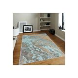 Rovigo Dijital Baskı Yıkanabilir Kaymaz Taban Salon Halısı Rvg0376, Mavi, 100 x 300