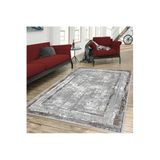 Rovigo Dijital Baskı Yıkanabilir Kaymaz Taban Salon Halısı Rvg0379, Gri, 120 x 180
