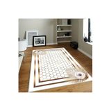 Rovigo Dijital Baskı Yıkanabilir Kaymaz Taban Salon Halısı Rvg0382, Beyaz, 160 x 230