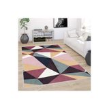 Rovigo Dijital Baskı Yıkanabilir Kaymaz Taban Salon Halısı Rvg0388, Pembe, 160 x 230