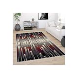 Rovigo Dijital Baskı Yıkanabilir Kaymaz Taban Salon Halısı Rvg0389, Bordo, 120 x 180