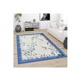 Rovigo Dijital Baskı Yıkanabilir Kaymaz Taban Salon Halısı Rvg0392, Mavi, 100 x 150