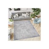 Rovigo Dijital Baskı Yıkanabilir Kaymaz Taban Salon Halısı Rvg0395, Gri, 100 x 200
