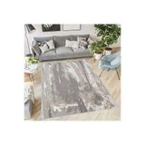 Rovigo Dijital Baskı Yıkanabilir Kaymaz Taban Salon Halısı Rvg0396, Gri, 120 x 180