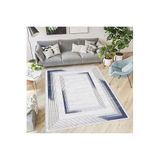 Rovigo Dijital Baskı Yıkanabilir Kaymaz Taban Salon Halısı Rvg0404, Mavi, 180 x 250