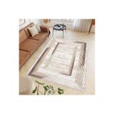 Rovigo Dijital Baskı Yıkanabilir Kaymaz Taban Salon Halısı Rvg0405, Kahverengi, 50 x 80