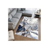 Rovigo Dijital Baskı Yıkanabilir Kaymaz Taban Salon Halısı Rvg0416, Mavi, 80 x 150