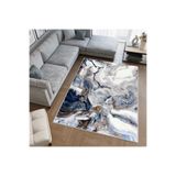 Rovigo Dijital Baskı Yıkanabilir Kaymaz Taban Salon Halısı Rvg0416, Mavi, 80 x 200