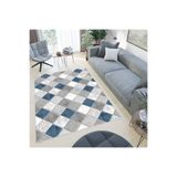 Rovigo Dijital Baskı Yıkanabilir Kaymaz Taban Salon Halısı Rvg0421, Mavi, 180 x 300